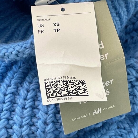 (NWT) Chunky Knit , Roll neck. Turtle Neck Sweater, Blue, Size XS - Picture 2 of 5